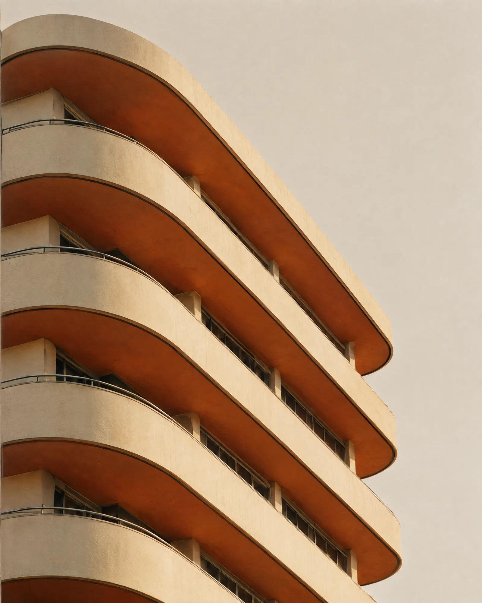 Brick balcony bays on Kade Tower, Rotterdam