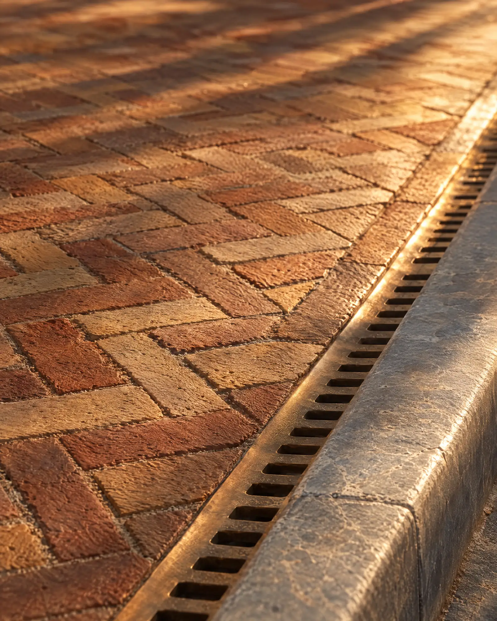 Zeeland brick laid in one surface, kerb to kerb